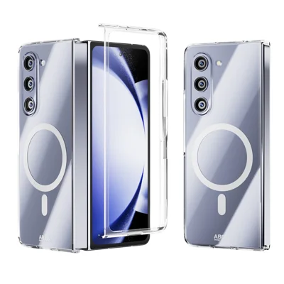 ABEEL For Samsung Galaxy Z Fold5 5G Magnetic Case Clear PC Anti Scratch Phone Cover