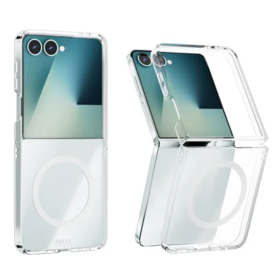 ABEEL For Samsung Galaxy Z Flip7 5G Magnetic Case Clear PC Anti Scratch Phone Cover
