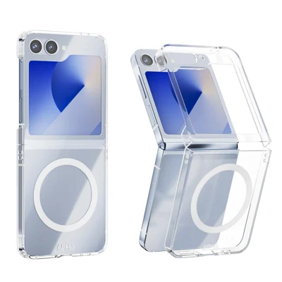 ABEEL For Samsung Galaxy Z Flip6 5G Magnetic Case Clear PC Anti Scratch Phone Cover