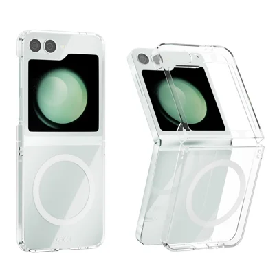 ABEEL For Samsung Galaxy Z Flip5 5G Magnetic Case Clear PC Anti Scratch Phone Cover