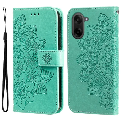 For OnePlus Ace 5 Racing 5G / OnePlus Nord CE5 5G Case Floral Pattern PU Leather Wallet Stand Phone Cover - Green