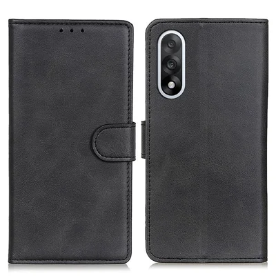 For OnePlus Nord 5 5G / Ace 5 Ultra 5G Case Cowhide Texture Leather Wallet Stand Phone Cover - Black