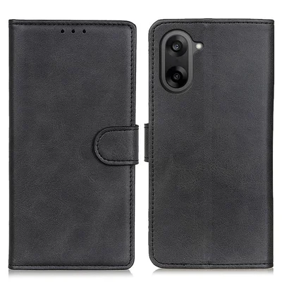 Obudowa na OnePlus Nord CE5 5G / Ace 5 Racing 5G, tekstura skórzanego futerał na dokumenty z funkcją podpórki - Czarny