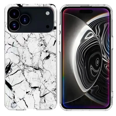 For iPhone 18 Pro / 17 Pro Case Marble Pattern Printing Soft TPU Phone Cover - White