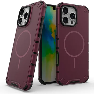 For iPhone 16 Pro Max Case TPU + PC Heat Dissipation Phone Cover Support Wireless Charging - Red
