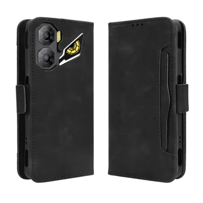 For ZTE nubia Neo 3 5G Leather Case Phone Wallet Cover with Multiple Card Slots - Black