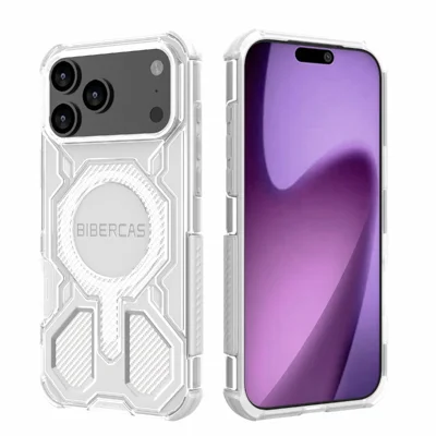 BIBERCAS J-16 Transparante Serie voor iPhone 17 Pro Max Hoesje Compatibel met MagSafe TPU + PC Telefoonhoes - Transparant