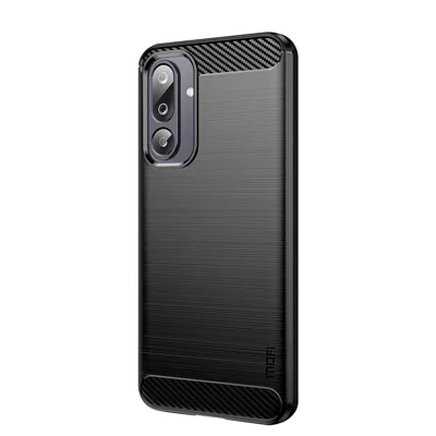 MOFI For Samsung Galaxy M36 5G Back Cover  Brushed Texture Carbon Fiber Soft TPU Case - Black