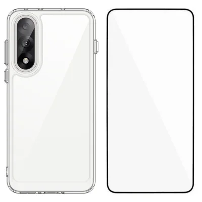 غطاء هاتف WANLONFENG سلسلة MF من مادة TPU وأكريليك شفاف مع فيلم زجاج مقسّى لهاتف OnePlus Ace 5 Ultra 5G / OnePlus Nord 5 5G - شفاف