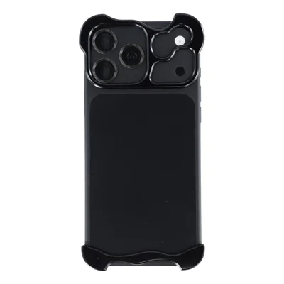 For iPhone 17 Pro Bumper Case Metal Frameless Shockproof Cover with Camera Lens Protector - Black
