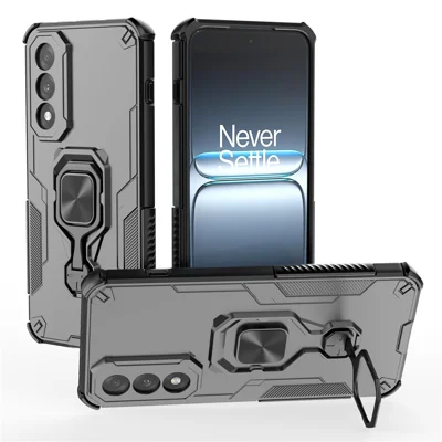 Voor OnePlus Nord 5 5G / Ace 5 Ultra 5G Hoesje Roteerbare Ringstandaard PC + TPU Stootvaste Telefoonhoes - Zwart