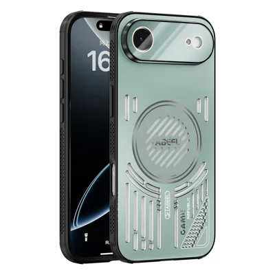 ABEEL For iPhone Air Magnetic Case Aluminium Alloy + PC + TPU Hollow Heat Dissipation Phone Cover - Light Green