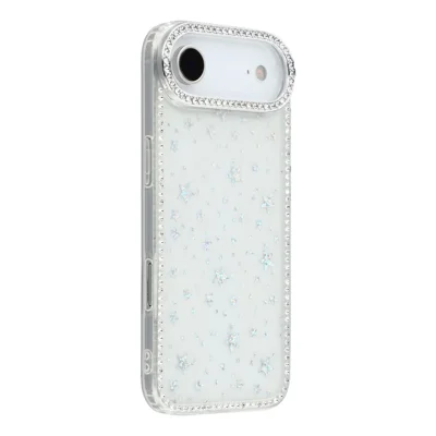 For iPhone Air Case Rhinestone Edge Glitter Back TPU + PC IMD Phone Cover - Starry Transparent