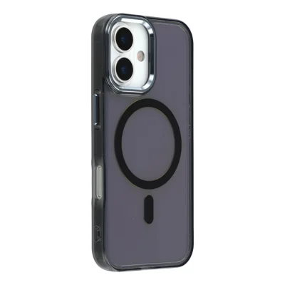 For iPhone 17 Case Compatible with MagSafe Color Changing TPU Phone Back Cover - Black