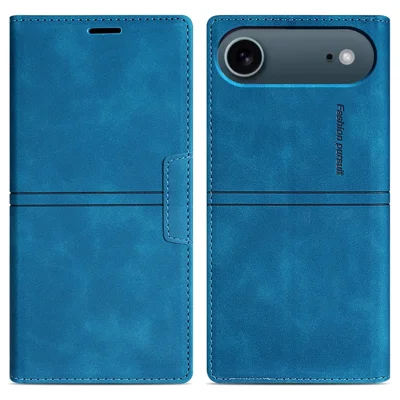 For iPhone Air Wallet Case Magnetic Closing Leather Phone Cover - Blue