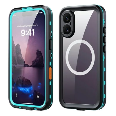 REDPEPPER Dot+ Series For iPhone 17 Cellphone Case Compatible with MagSafe IP68 Waterproof Clear Back Phone Cover - Blue