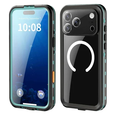 REDPEPPER Dot+ Series For iPhone 17 Pro Max Cellphone Case Compatible with MagSafe IP68 Waterproof Clear Back Phone Cover - Blue