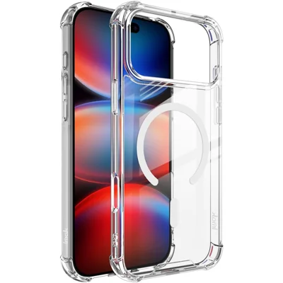 IMAK för iPhone 17 Pro Max skal kompatibelt med MagSafe, stötsäkert PC TPU klart telefonhölje