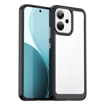 For Oppo Reno14 F 5G Case TPU + Acrylic Protective Clear Phone Cover - Black