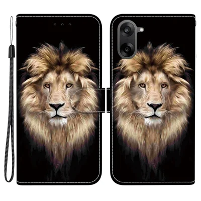 For OnePlus Nord CE5 5G / Ace 5 Racing 5G Case Pattern Printing Leather Flip Wallet Phone Cover with Lanyard - Lion Head