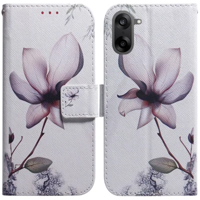 Etui portfelikowe z nadrukiem skóry na telefon OnePlus Nord CE5 5G / Ace 5 Racing 5G - różowe kwiaty
