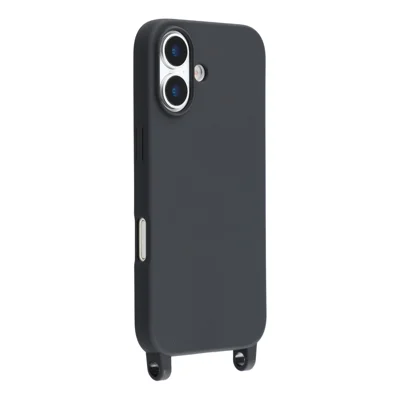 For iPhone 17 Case Soft TPU Protective Phone Cover with Lanyard Holes - Black