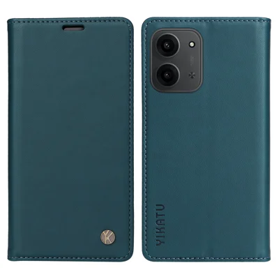 YIKATU For Xiaomi Redmi 15C 4G (Global) (171mm) / Poco C85 4G (171mm) Phone Cases  Magnetic Closure PU Leather Mobile Cover - Green