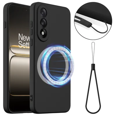غطاء لهاتف OnePlus Nord 5 5G متوافق مع MagSafe، غطاء مضاد للسقوط مصنوع من سيليكون سائل - أسود