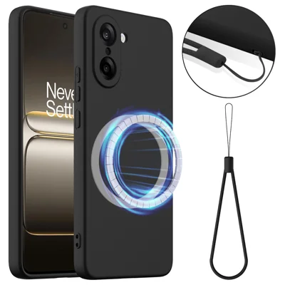 For OnePlus Nord CE5 5G Magnetic Case Anti-Drop Liquid Silicone Phone Cover - Black