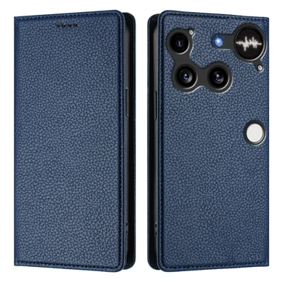 For Nothing Phone (3) 5G Wallet Case RFID Blocking Litchi Texture Leather Mobile Cover - Dark Blue