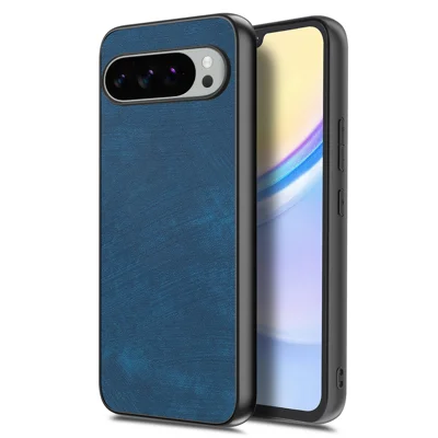 For Google Pixel 10 Pro XL Case Shockproof Slim Retro Leather Phone Back Cover - Blue