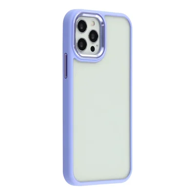 For iPhone 12 / 12 Pro Case Anti-Drop TPU + PC Clear Phone Back Cover - Light Purple