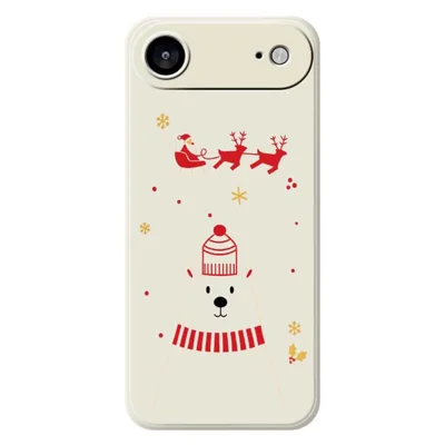 For iPhone Air Case Bear Pattern Printing Straight Edge TPU Phone Back Cover - Beige