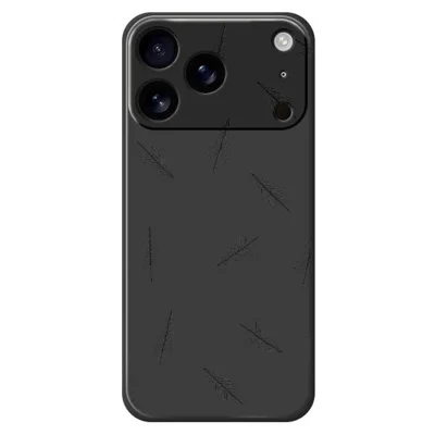 For iPhone 18 Pro Max / 17 Pro Max Case Hand Drawn Trees Pattern Printing Straight Edge TPU Phone Back Cover - Black