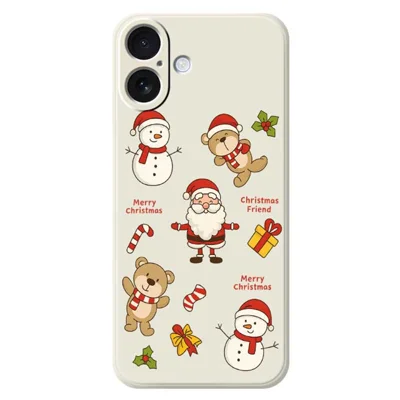 TPU-hoesje voor iPhone 17 met kerstvriendenpatroon, rechte rand, TPU-telefoonhoesje - Beige