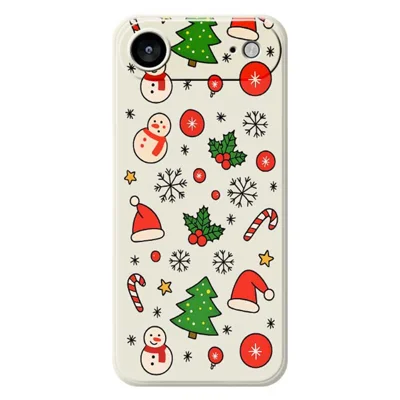 For iPhone Air Case Christmas Elements Pattern Printing Straight Edge TPU Phone Back Cover - Beige