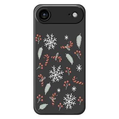 For iPhone Air Case Leaves and Canes Pattern Printing Straight Edge TPU Phone Back Cover - Black