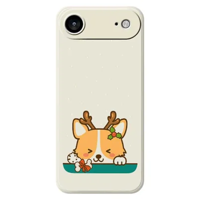 For iPhone Air Case Cute Deer Pattern Printing Straight Edge TPU Phone Back Cover - Beige