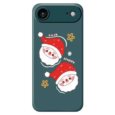 For iPhone Air Case Cute Santa Claus Pattern Printing Straight Edge TPU Phone Back Cover - Green