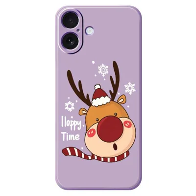 For iPhone 17 Hoesje met Sneeuwvlok Enkelhoofd Patroon Rechte Rand TPU Telefoon Achterkant - Paars