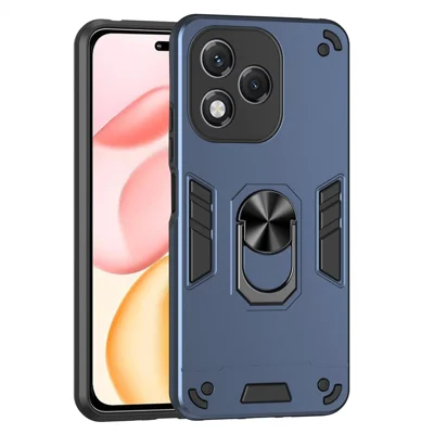 For Honor 400 Lite 5G Case PC + TPU Drop Defend Phone Cover with Ring Kickstand - Blue