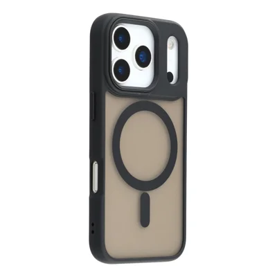 Voor iPhone 17 Pro hoesje compatibel met MagSafe Skin-Touch PC + TPU telefoonhoesje - Zwart