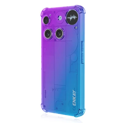 ENKAY For Nothing Phone (3) 5G TPU Case Thickened Four Corner Drop-proof Phone Back Cover - Purple / Blue