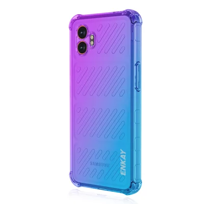 ENKAY For Samsung Galaxy XCover7 Pro TPU Case  Thickened Four Corner Drop-proof Phone Back Cover - Purple / Blue