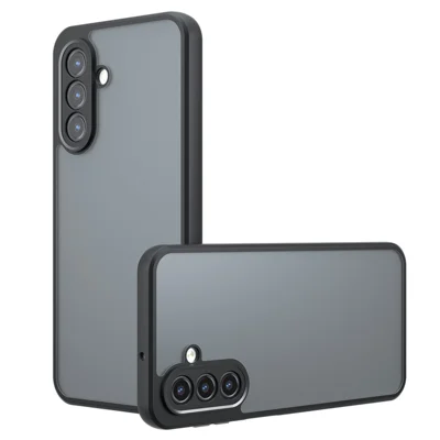 For Samsung Galaxy A34 5G Case Skin-Touch TPU + PC Matte Phone Back Cover, Transparent Black