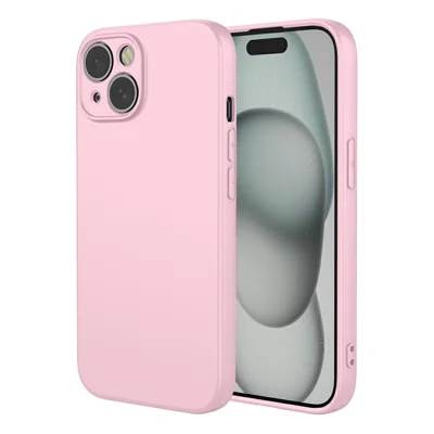 For iPhone 15 Case Soft TPU Shockproof Protective Phone Cover - Pink