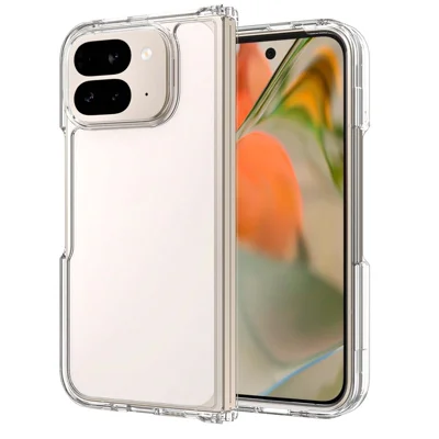 For Google Pixel 10 Pro Fold Case Anti-Scratch TPU + Acrylic Clear Back Phone Cover - Transparent