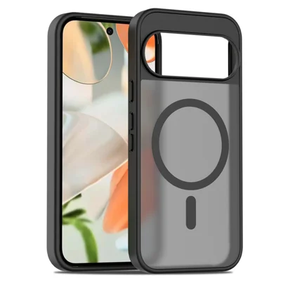 For Google Pixel 10 Pro / 10 / 9 Pro / 9 Magnetic Case TPU Frame Acrylic Back Phone Cover Skin Touch - Black