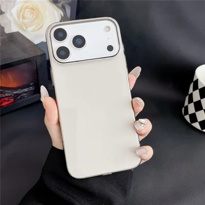 For iPhone 17 Pro Crystal Clear Case Shockproof Hard PC Phone Back Cover - Transparent Grey