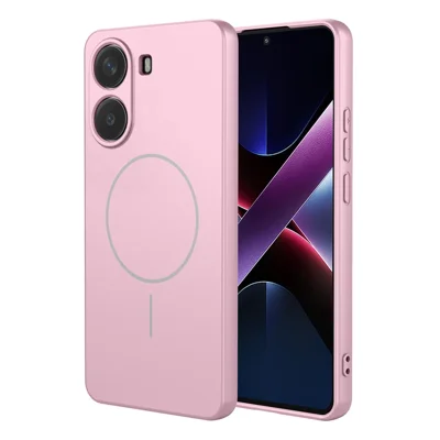 Bulk Purchasing For Xiaomi Poco X7 Pro 5G  /  Redmi Turbo 4 5G Magnetic Case Soft TPU Phone Back Cover - Pink